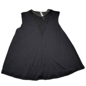 Lululemon Tank Top Womens Size 12 Workout Tunic Sleevless Mesh Neckline Black